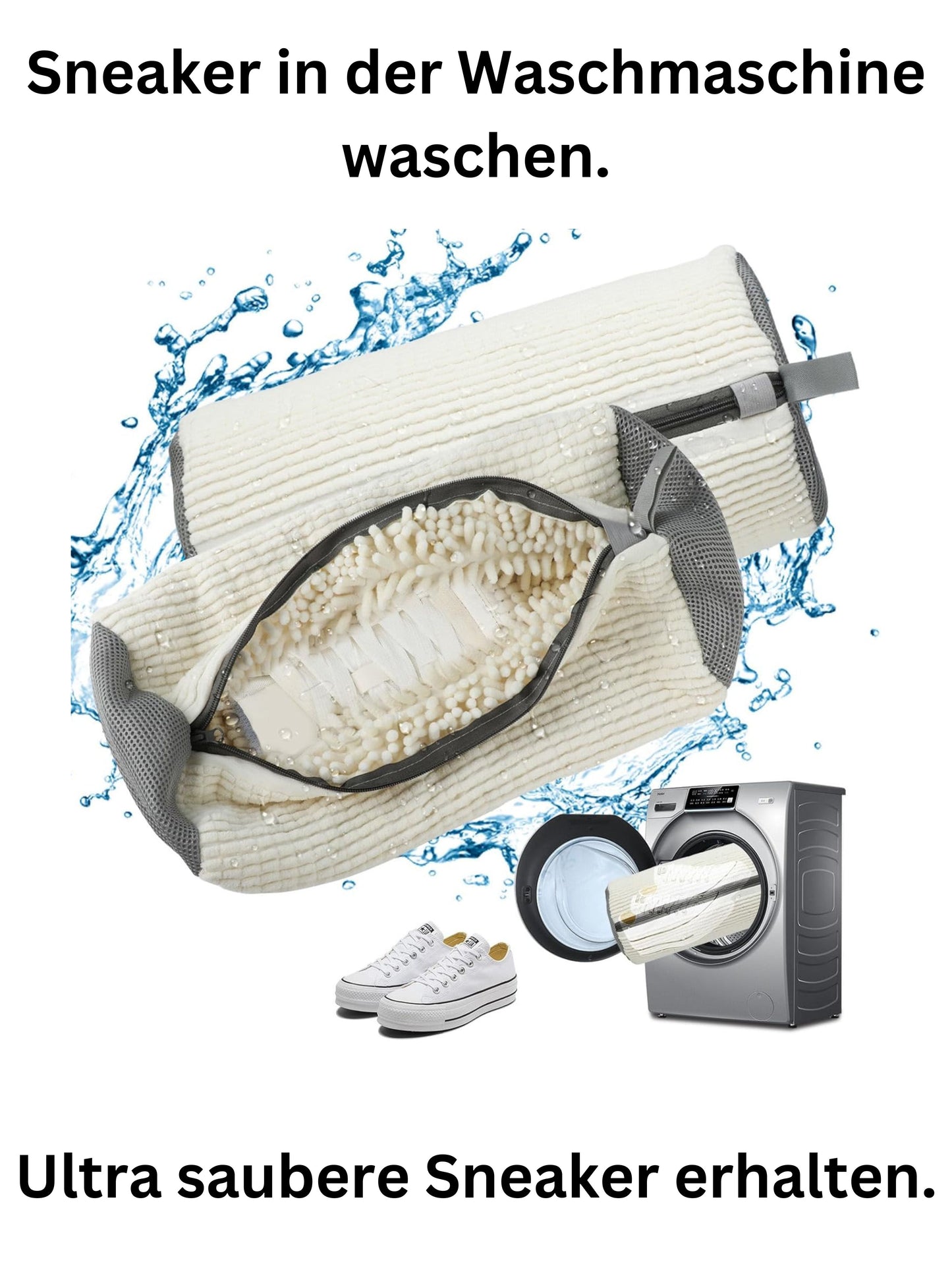 Sneaker Schuh Waschbeutel für Waschmaschine - Reinigungsbeutel 2er Pack