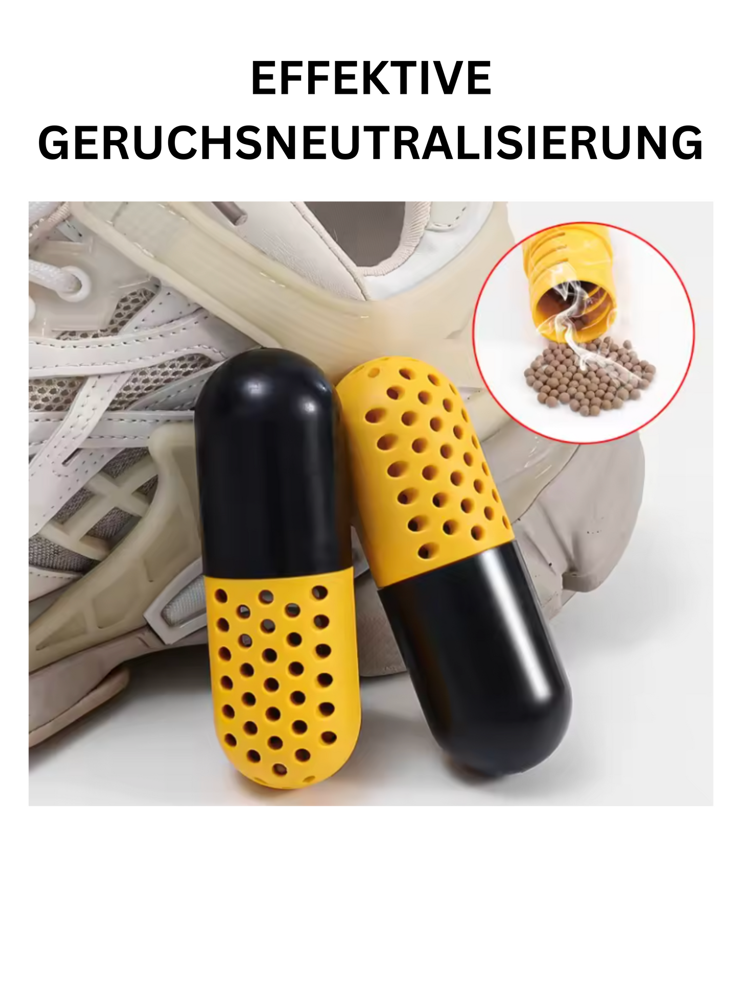 Schuhkapseln zur effektiven Neutralisierung unangenehmer Gerüche mit natürlichen Inhaltsstoffen